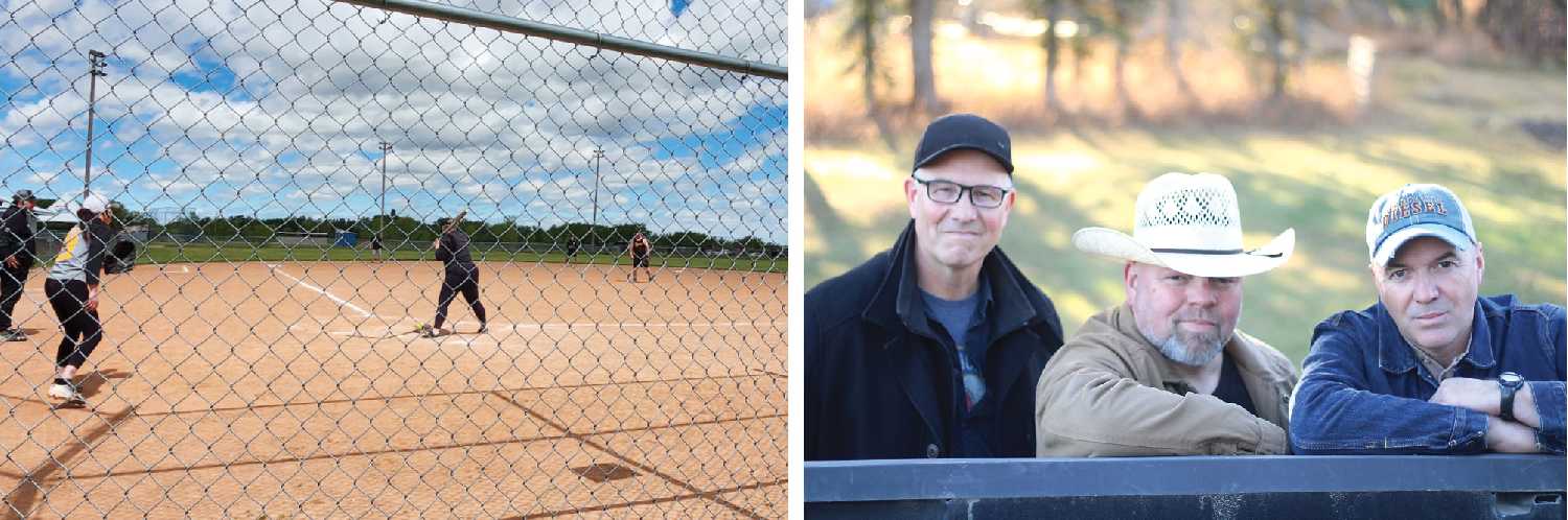 The slow pitch tournament, left, and the Kelly Brothers, right, are two of the big events on at Hazy Days this weekend in Esterhazy.